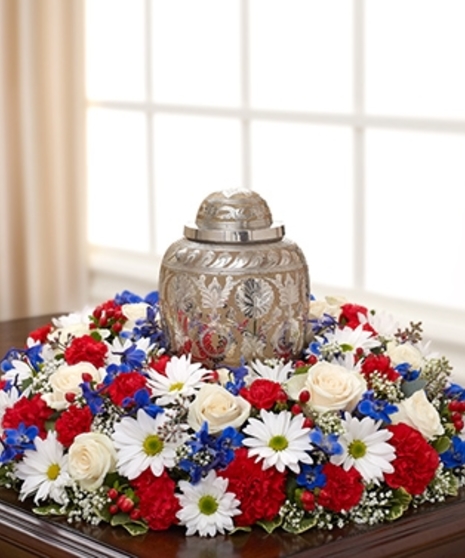 Patriotic Cremation Urn Display